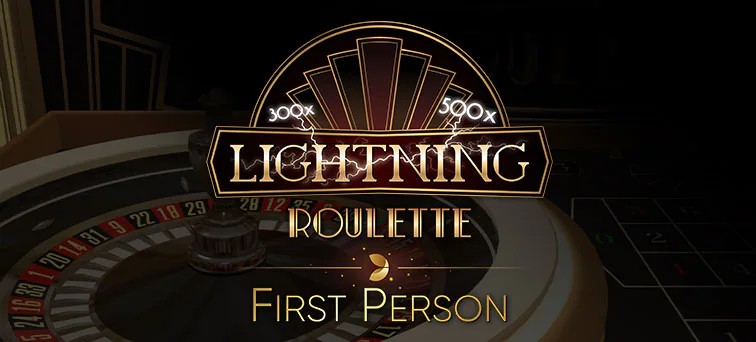 Official Live Shows logo: First Person Lightning Roulette by Evolution at Vegadream
